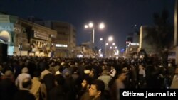 Protesters gather in the city of Ahvaz on January 1.