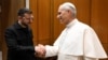 Ukrainian President Volodymyr Zelenskiy meets with Pope Leo XIV on the day of his inaugural Mass in St. Peter's Square at the Vatican on May 18.