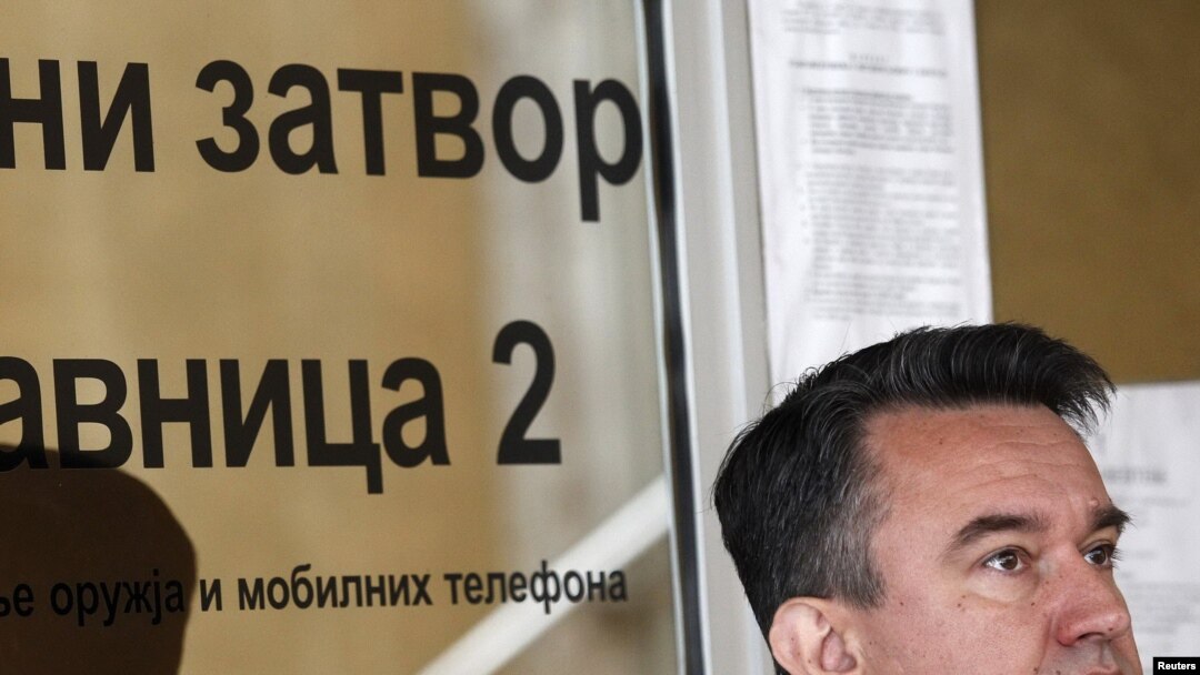 Darko Mladic waits outside the court where his father, Ratko Mladic, is being held in Belgrade on May 29.