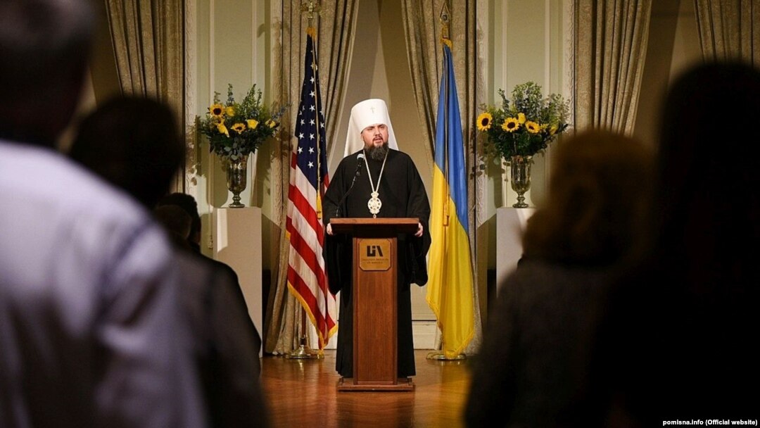 Предстоятель ПЦУ митрополит Київський і всієї України Епіфаній під час зустрічі з українською громадою в Нью-Йорку, 18 жовтня 2019 року