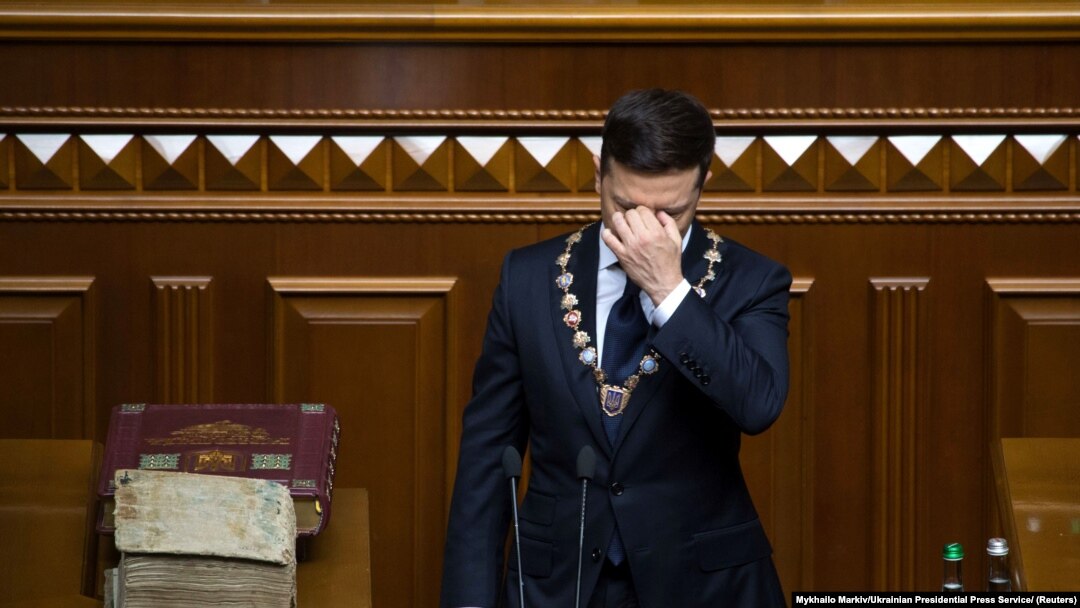 Vladmiri Zelenski tokom polaganja zakletve za predsednika Ukrajine, 2019. godine