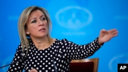 Purtătoarea de cuvânt a ministerului rus de Externe, Maria Zaharova. 