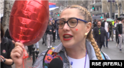 Marina na protestu u Beogradu, 15. marta 2025.