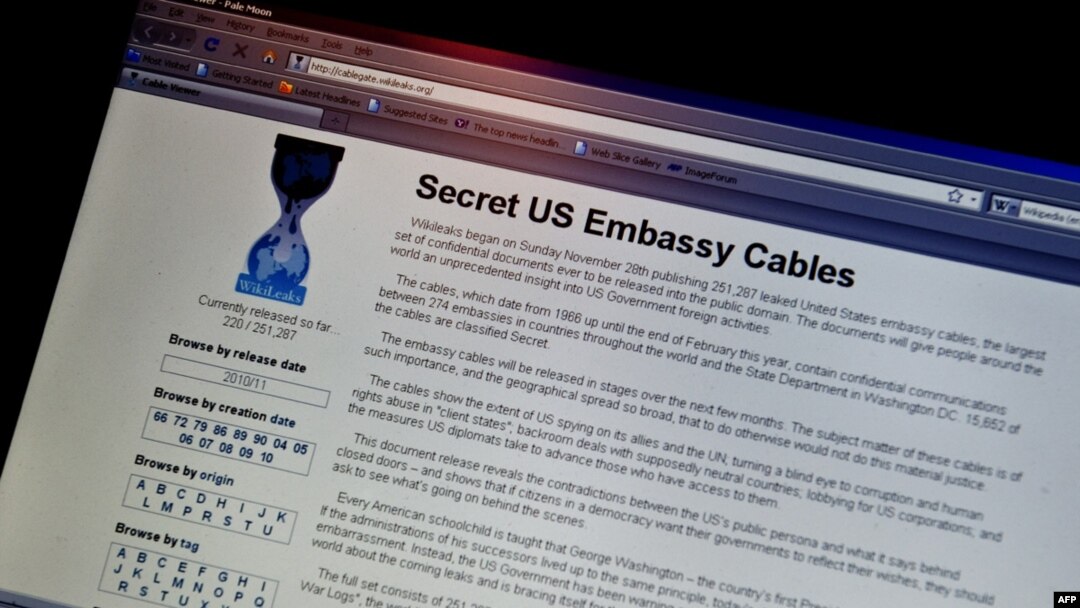 Internet stranica WikiLeaksa-a, 28. novembar 2010.